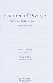 Children of divorce : stories of loss and growth /