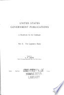 United States government publications : a handbook for the cataloger /