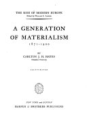 A generation of materialism, 1871-1900 /