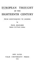 European thought in the eighteenth century : from Montesquieu to Lessing /