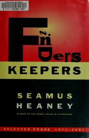 Finders keepers : selected prose, 1971-2001 /