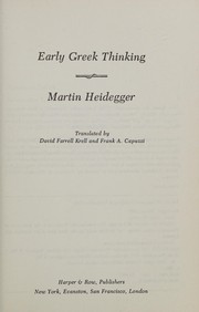 Early Greek thinking /