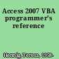 Access 2007 VBA programmer's reference