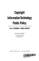 Copyright, information technology, public policy.