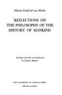 Reflections on the philosophy of the history of mankind.