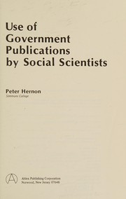 Use of government publications by social scientists /