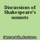 Discussions of Shakespeare's sonnets