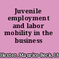 Juvenile employment and labor mobility in the business cycle