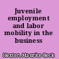 Juvenile employment and labor mobility in the business cycle,