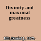 Divinity and maximal greatness