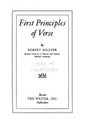 First principles of verse /