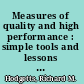 Measures of quality and high performance : simple tools and lessons learned from America's most successful corporations /