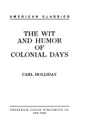 The wit and humor of colonial days /