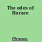 The odes of Horace