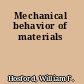 Mechanical behavior of materials