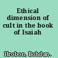 Ethical dimension of cult in the book of Isaiah