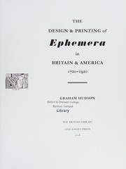 The design & printing of ephemera in Britain & America, 1720-1920 /