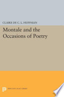 Montale and the occasions of poetry /