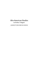 Afro-American studies : a report to the Ford Foundation /