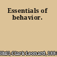 Essentials of behavior.