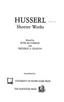 Husserl, shorter works /