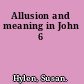 Allusion and meaning in John 6