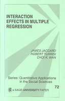 Interaction effects in multiple regression /