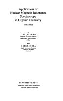 Applications of nuclear magnetic resonance spectroscopy in organic chemistry /