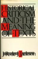 Historical criticism and the meaning of texts /