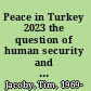 Peace in Turkey 2023 the question of human security and conflict transformation /