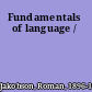 Fundamentals of language /