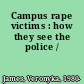 Campus rape victims : how they see the police /