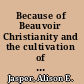 Because of Beauvoir Christianity and the cultivation of female genius /