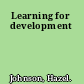 Learning for development