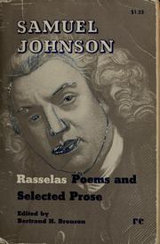 Rasselas; poems, and selected prose /
