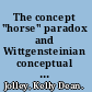 The concept "horse" paradox and Wittgensteinian conceptual investigations a prolegomenon to philosophical investigations /