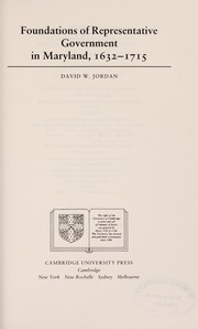 Foundations of representative government in Maryland, 1632-1715 /