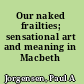 Our naked frailties; sensational art and meaning in Macbeth