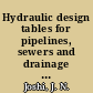 Hydraulic design tables for pipelines, sewers and drainage lines relating head loss v/s power loss /