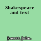 Shakespeare and text