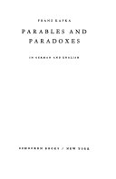 Parables and paradoxes, in German and English /