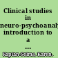 Clinical studies in neuro-psychoanalysis introduction to a depth neuropsychology /