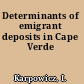 Determinants of emigrant deposits in Cape Verde