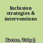 Inclusion strategies & interventions