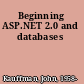 Beginning ASP.NET 2.0 and databases