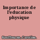 Importance de l'education physique