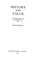 History and value : the Clarendon lectures and the Northcliffe lectures, 1987 /