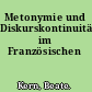 Metonymie und Diskurskontinuität im Französischen