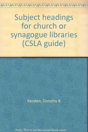 Subject headings for church or synagogue libraries /