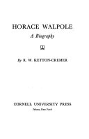 Horace Walpole; a biography /